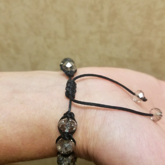 Black Pull Cord Bracelet - Picture 2 of 3
